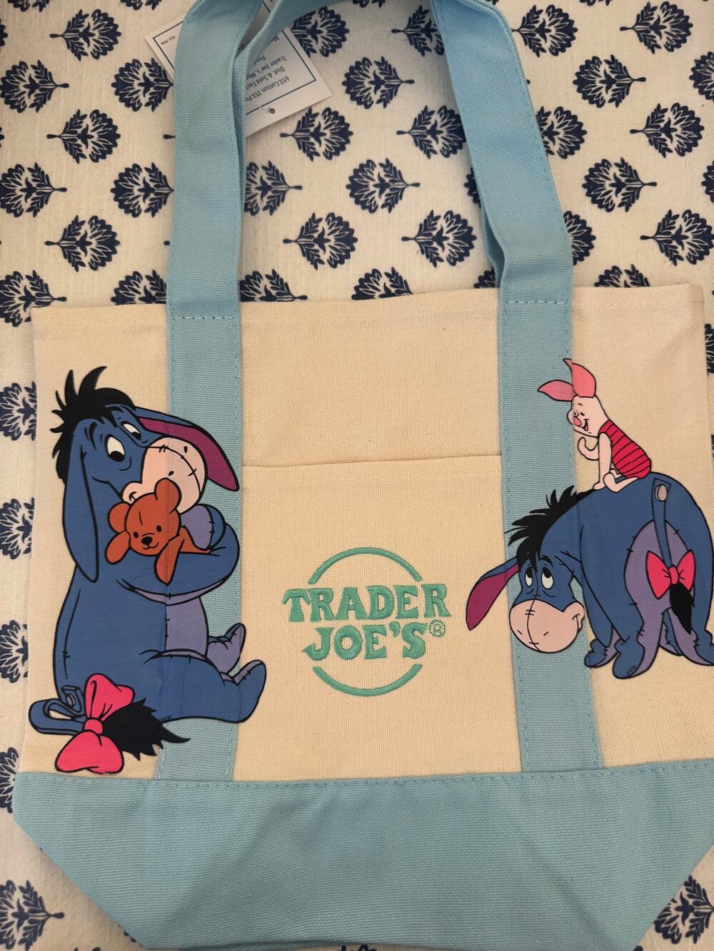 Disney Eeyore Double Sided Pooh Custom Made Trader Joes Mini Tote